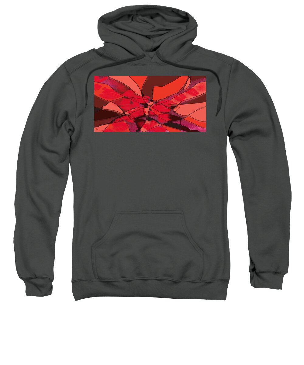 Abstract Sweatshirt featuring the painting Red by Victor Shelley