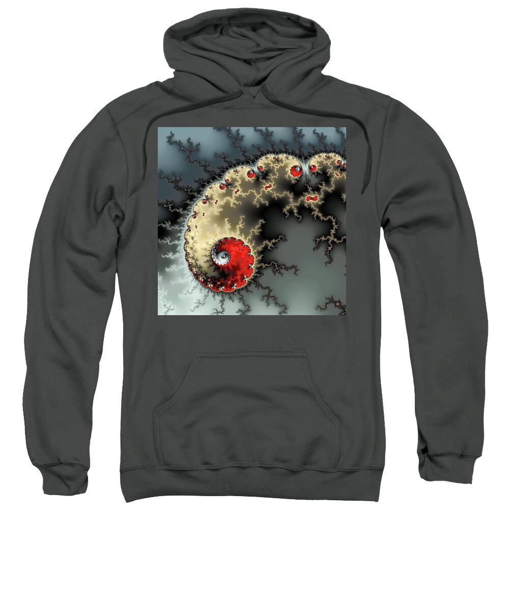 Fractal Sweatshirt featuring the photograph Red yellow grey and black - amazing mandelbrot fractal by Matthias Hauser