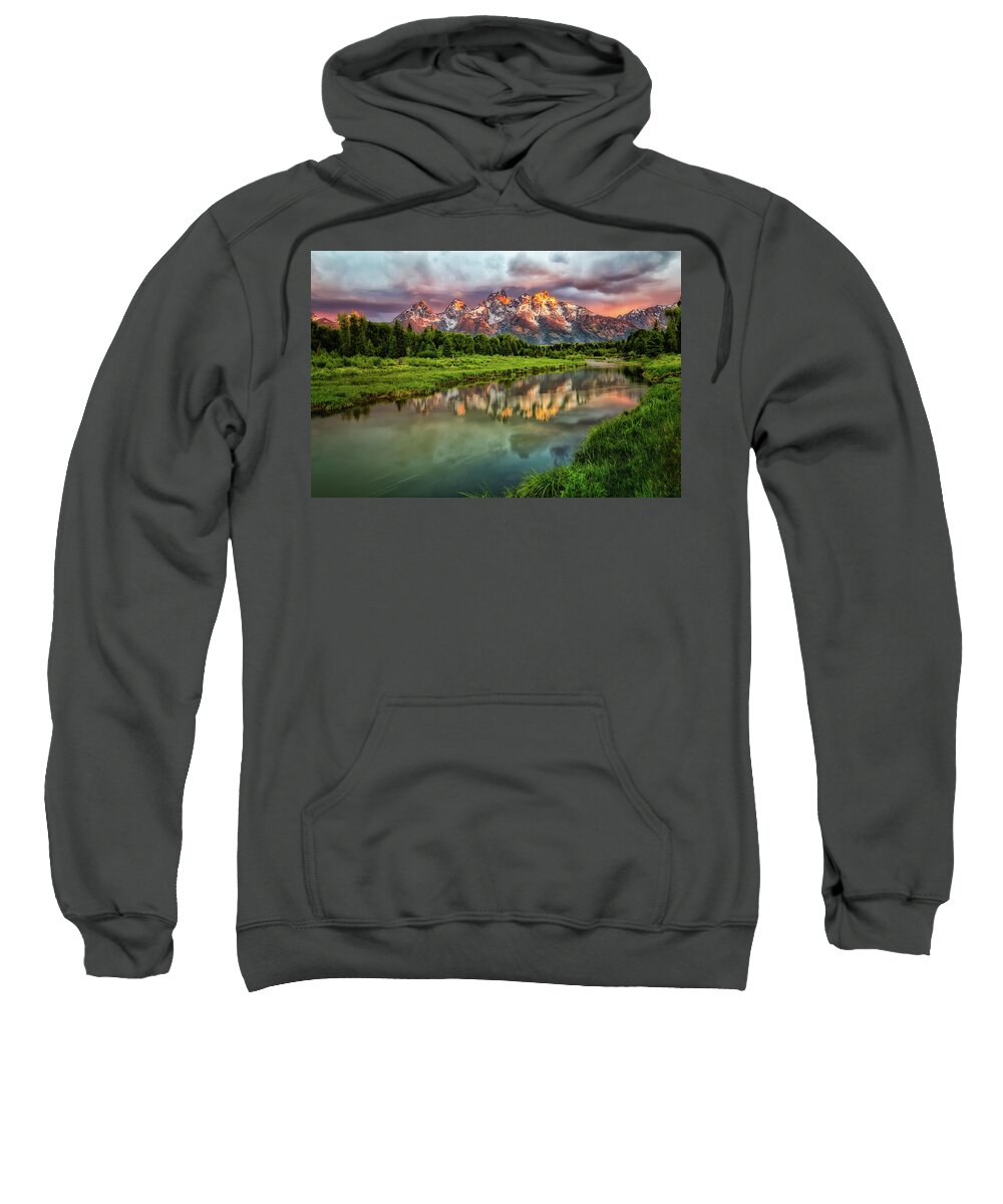 Grand Teton National Park Sweatshirt featuring the photograph Reflections of Nature by C Renee Martin