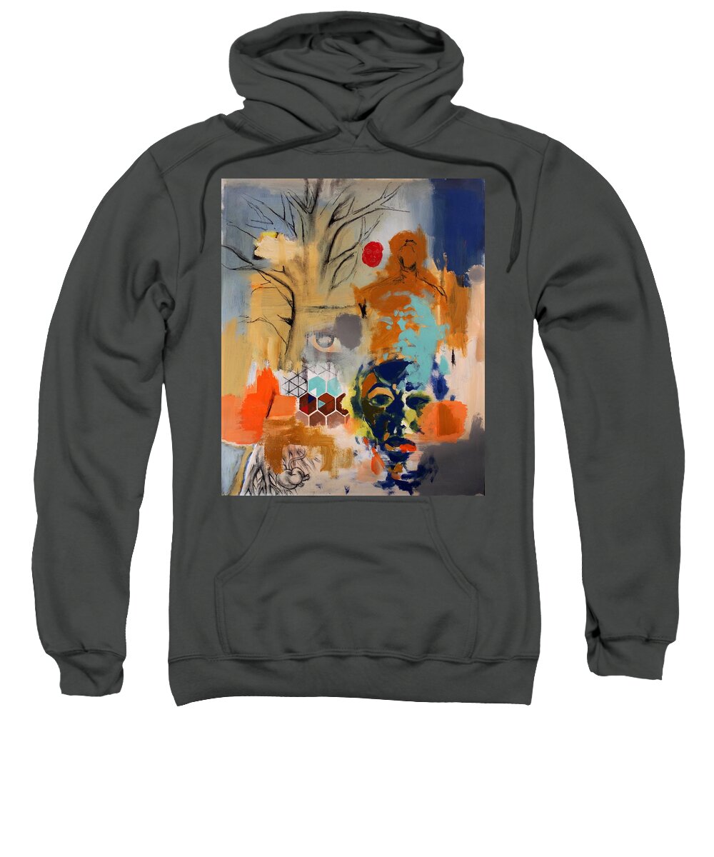 Expressive Sweatshirt featuring the painting Expansion by Aort Reed