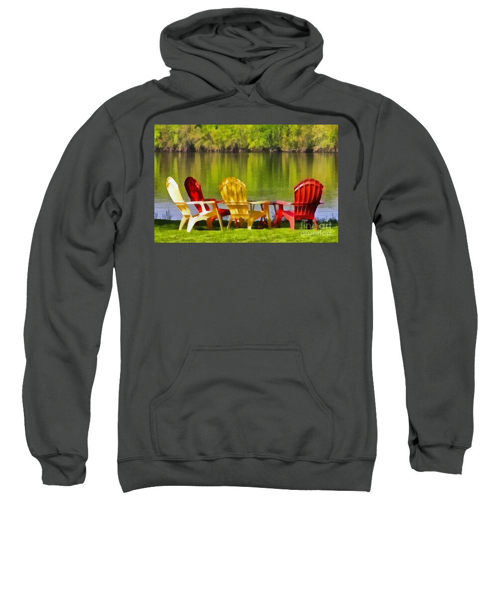 River Sweatshirt featuring the photograph Relax in Colour by Carol Randall