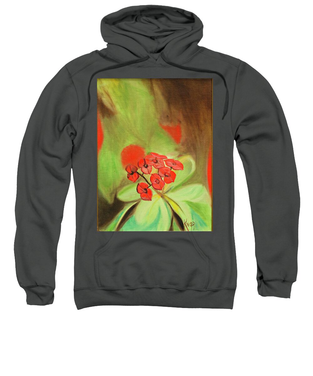 Orignail Oil Painting Sweatshirt featuring the painting Remberance Poppy by Kathy Knopp