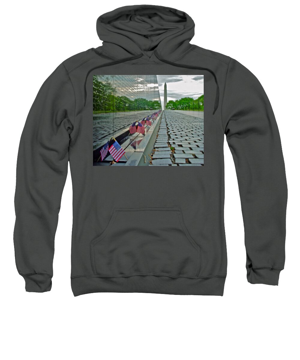 The Wall Sweatshirt featuring the photograph Remembrance of Patriotism by Don Mercer
