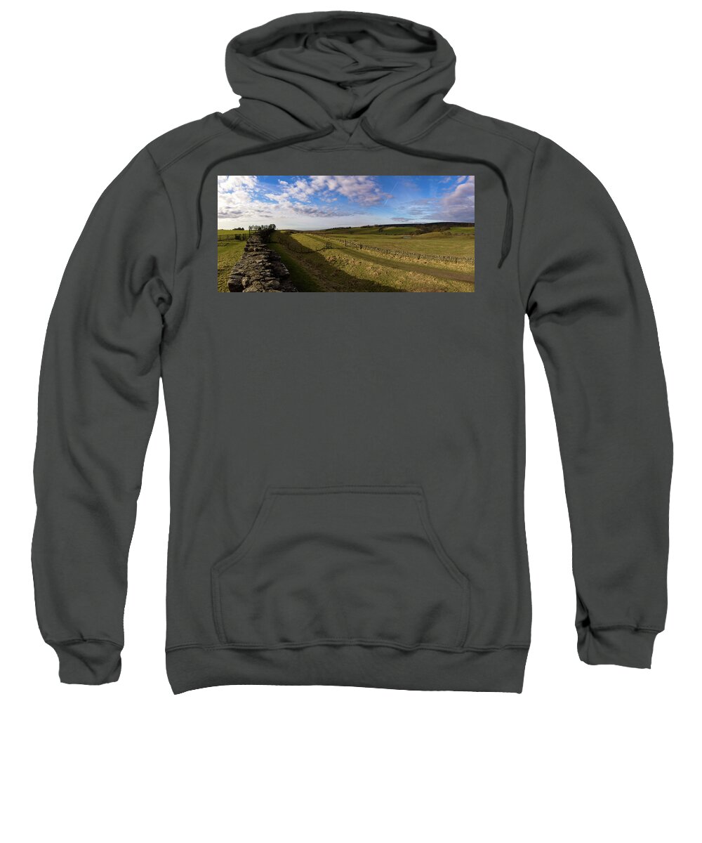 Panoramic Sweatshirt featuring the photograph Remnants of Hadrians Wall by Tim Dussault