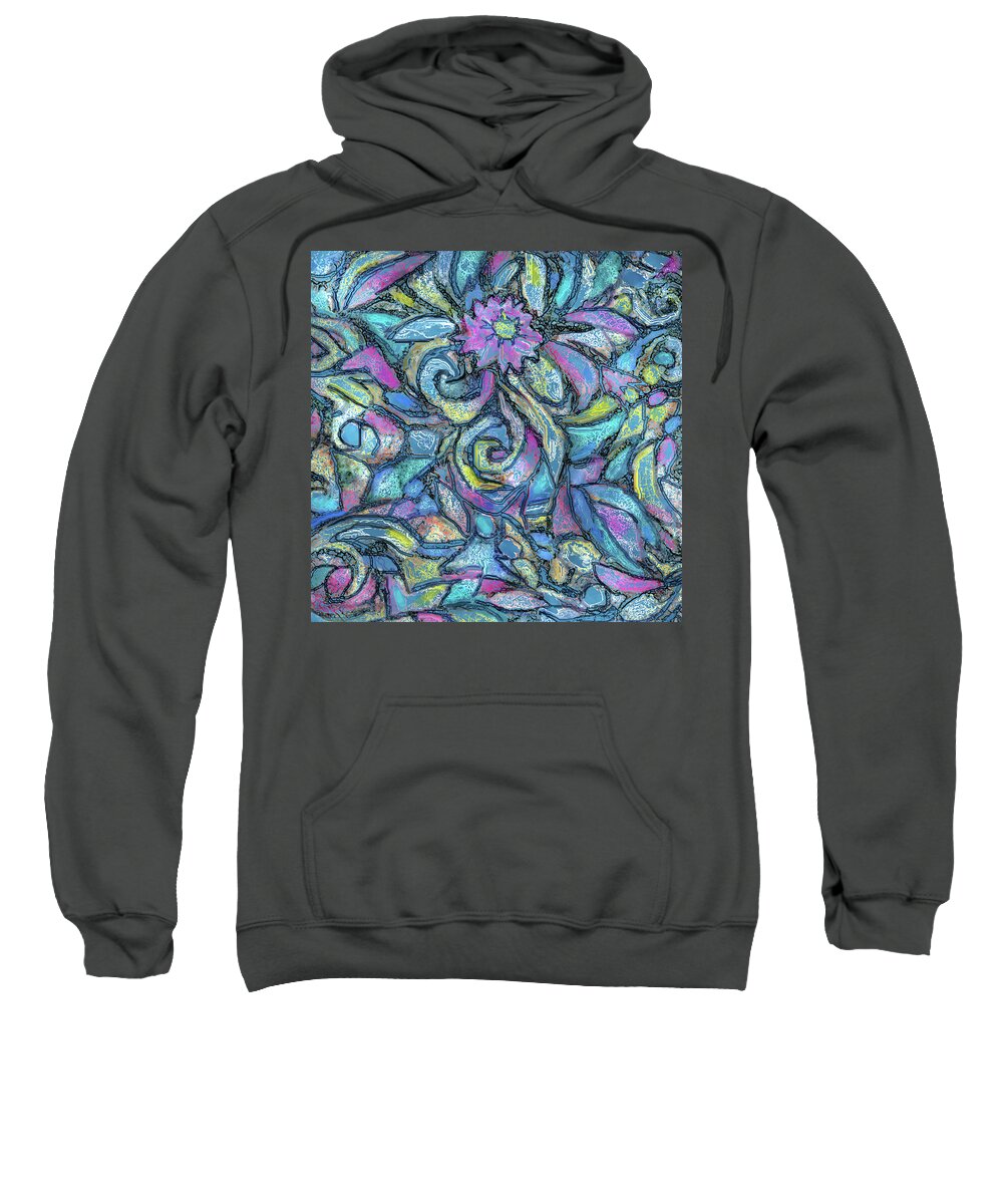 Muted Colors Sweatshirt featuring the painting Ribbon Rose Dark by Jean Batzell Fitzgerald