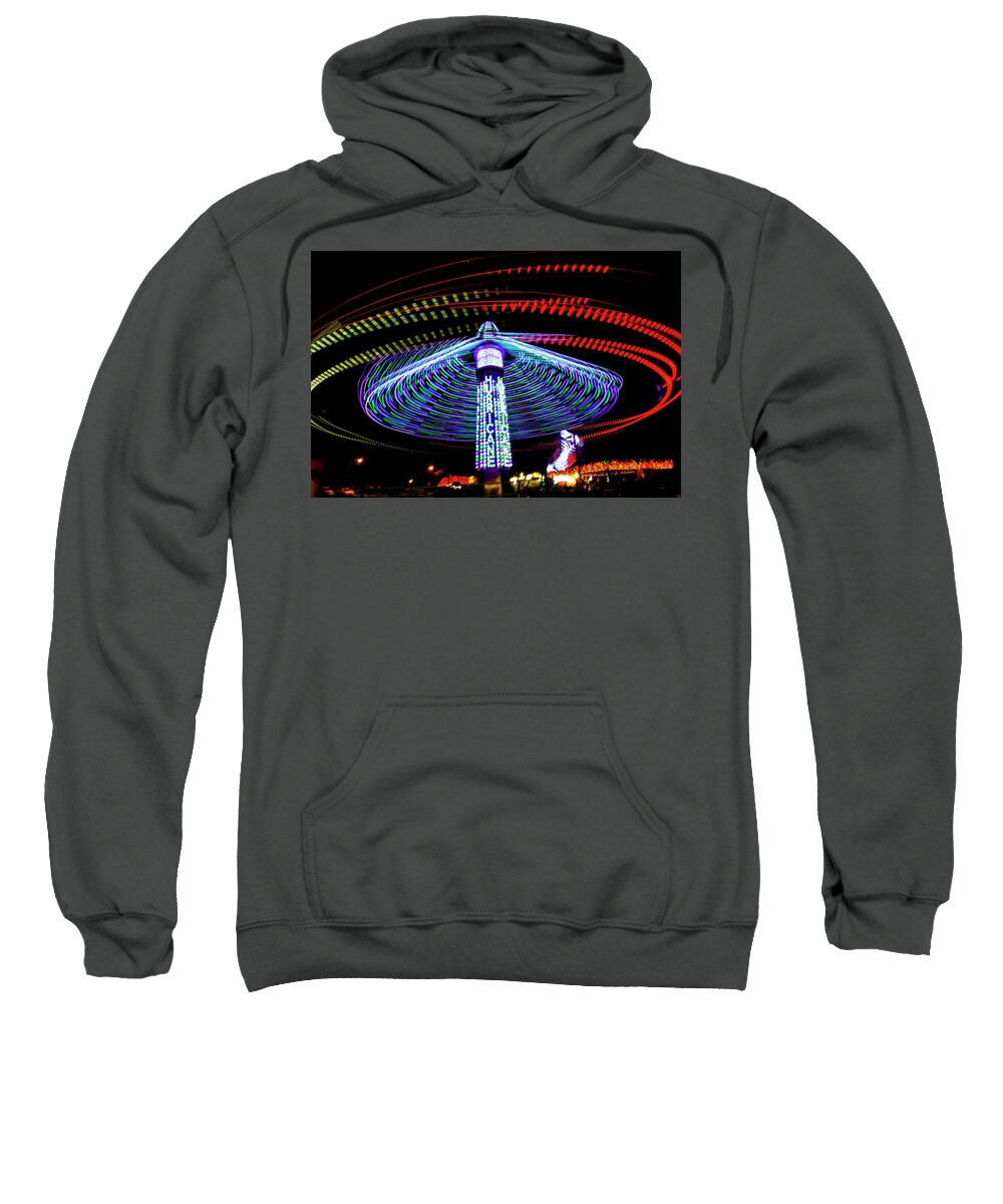 Carnival Rides Sweatshirt featuring the photograph Ride the Hurricane by Toni Hopper