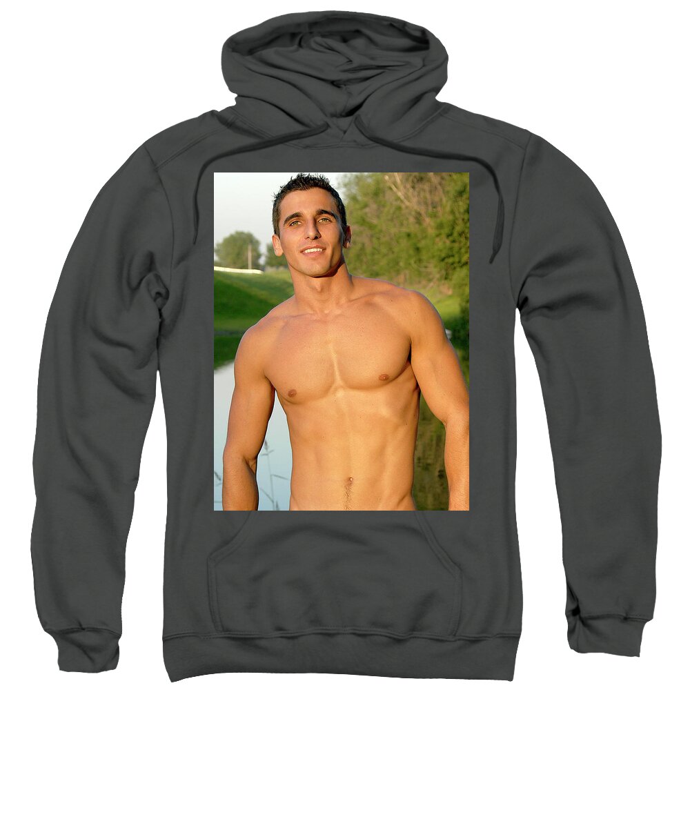 Nude Sweatshirt featuring the photograph Good-Looking River Rat by Gunther Allen