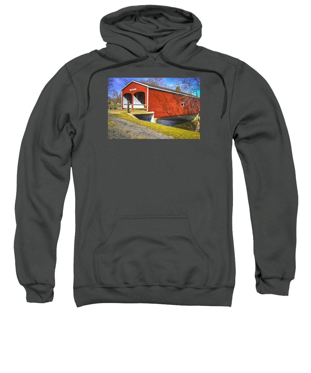 Ohio Sweatshirt featuring the photograph Roberts Covered Bridge by Jack R Perry