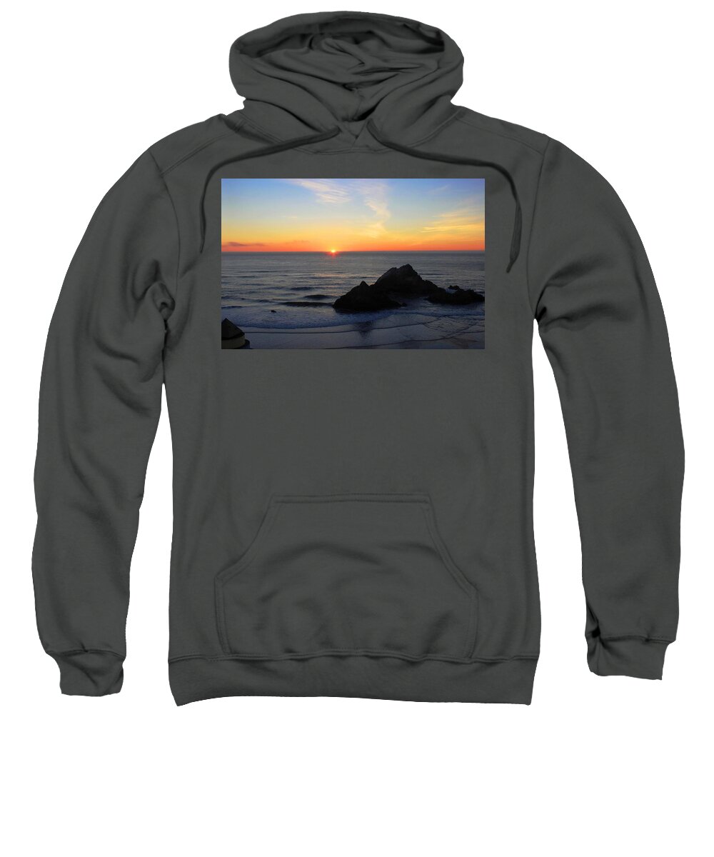 Sunset Sweatshirt featuring the photograph Rock Silhouette At Dusk by Natalie Ortiz