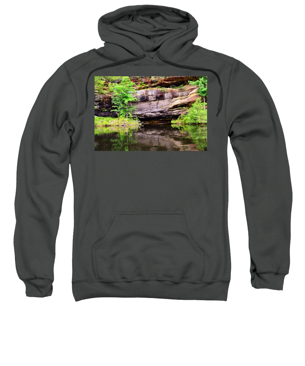 Reflections Sweatshirt featuring the photograph Rock Wall Reflections by Stacie Siemsen