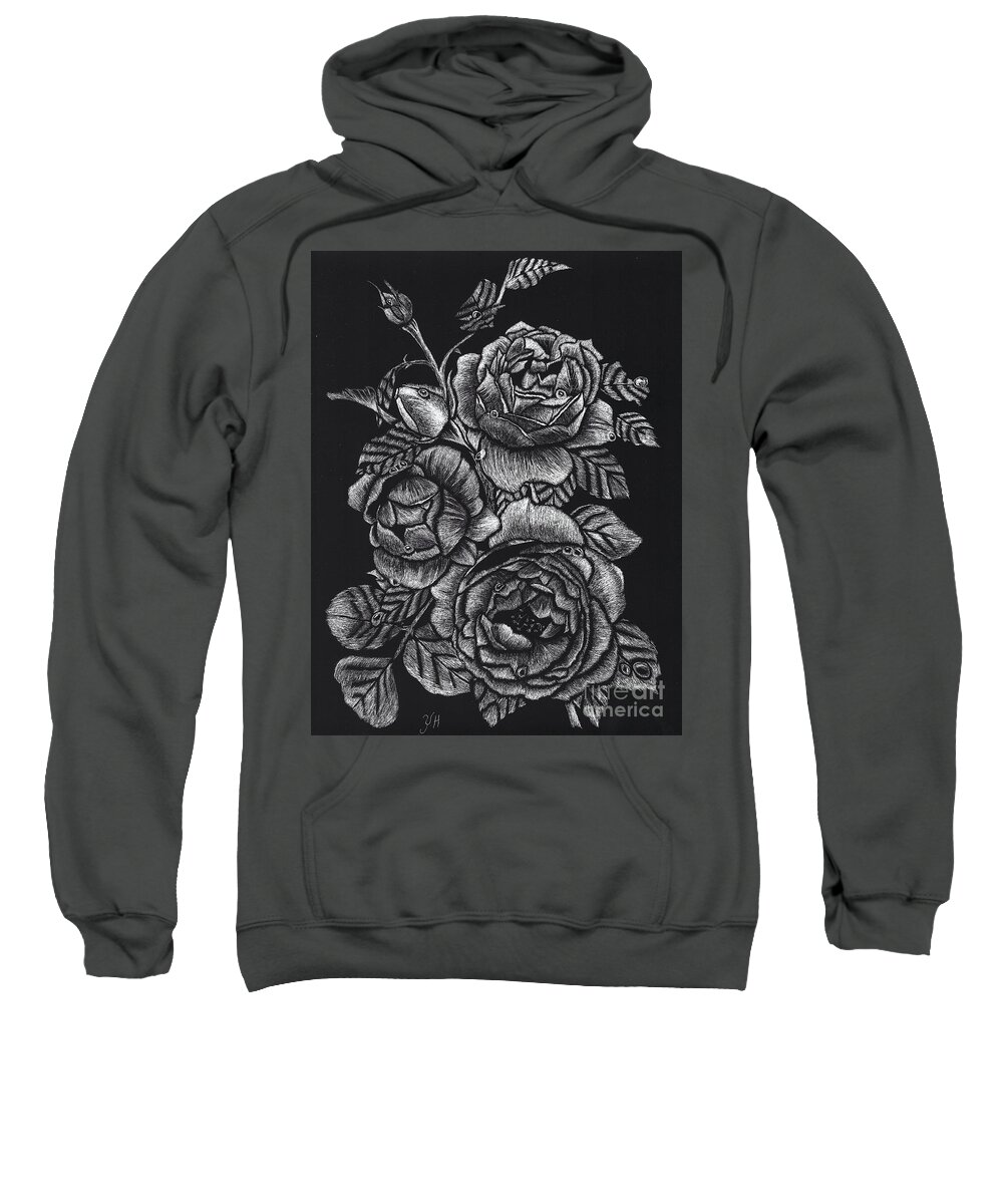 Scratch Board Sweatshirt featuring the digital art Rosas explosion by Yenni Harrison