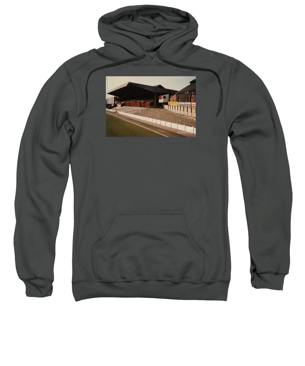  Sweatshirt featuring the photograph Rotherham - Millmoor - Main Stand 1 - 1970s by Legendary Football Grounds