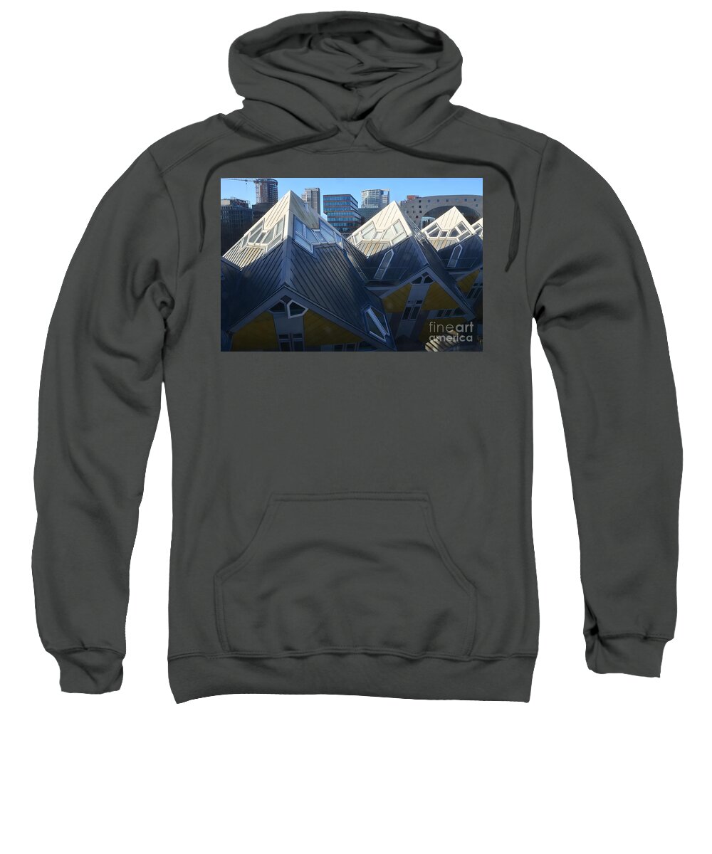 Architect Sweatshirt featuring the photograph Rotterdam - The Cube Houses and Skyline by Carlos Alkmin