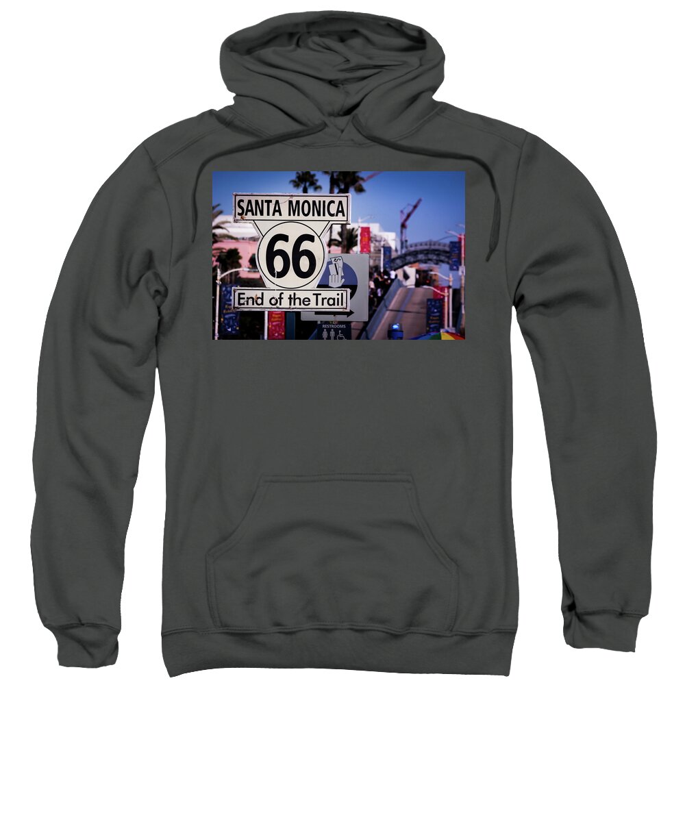 America Sweatshirt featuring the photograph Route 66 End of Trail by Andy Konieczny
