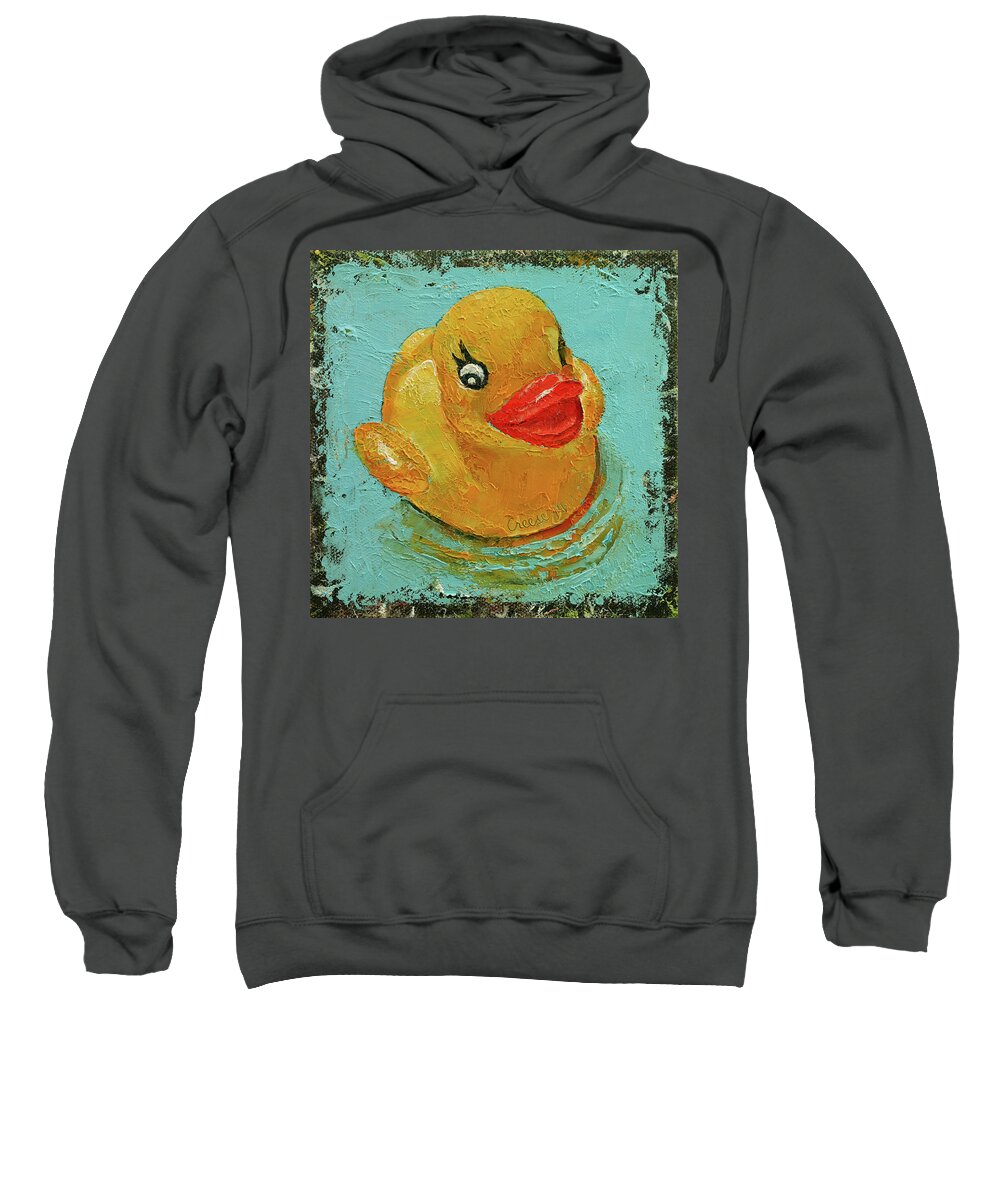 Michael Creese Sweatshirt featuring the painting Rubber Duck by Michael Creese