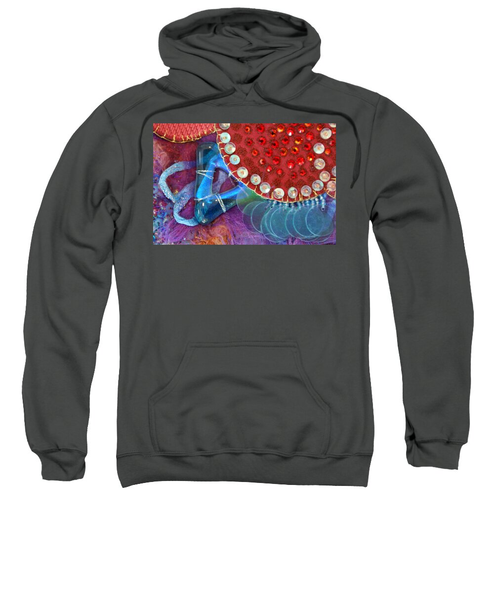  Sweatshirt featuring the mixed media Ruby Slippers 4 by Judy Henninger