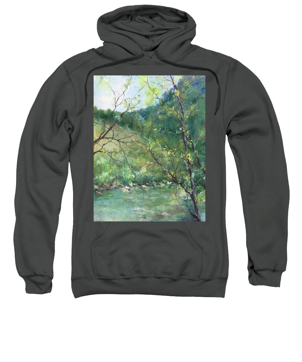 Landscape Sweatshirt featuring the painting Sabino Canyon by Robin Miller-Bookhout