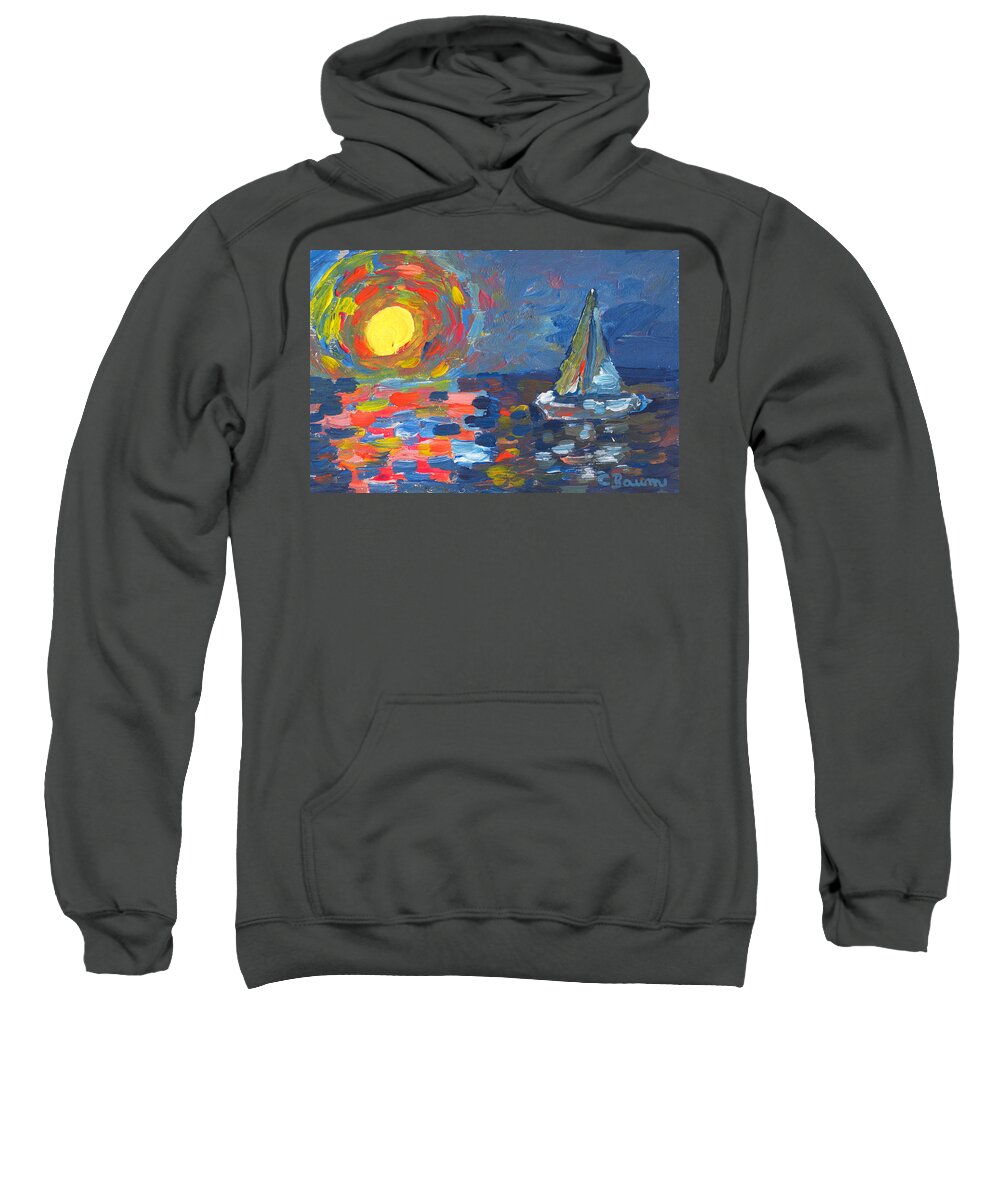 Sailboat Sweatshirt featuring the painting Sailboat by C Baum