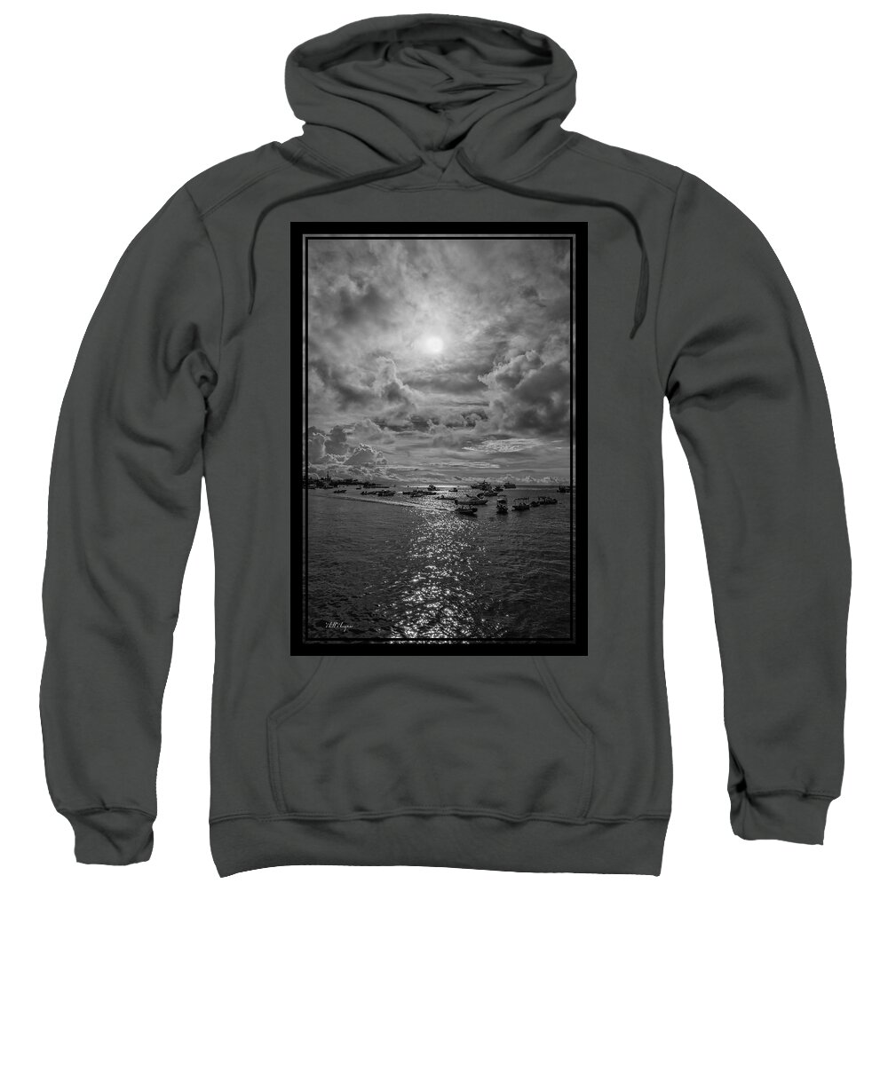 Blac Sweatshirt featuring the photograph San Cristobal Harbor by Will Wagner