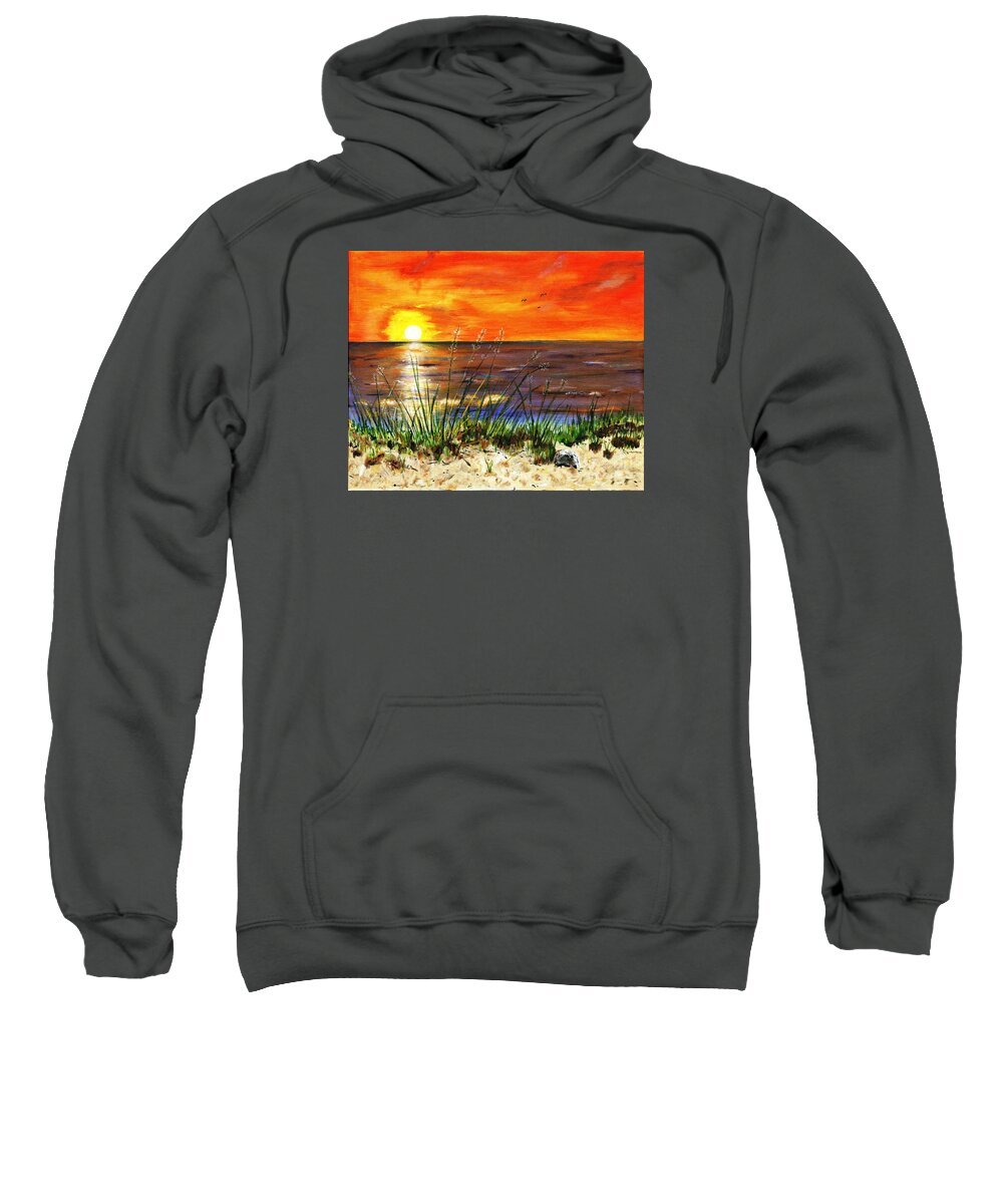 Acrylic Painting Sweatshirt featuring the painting Sand Dunes Sunset by Timothy Hacker