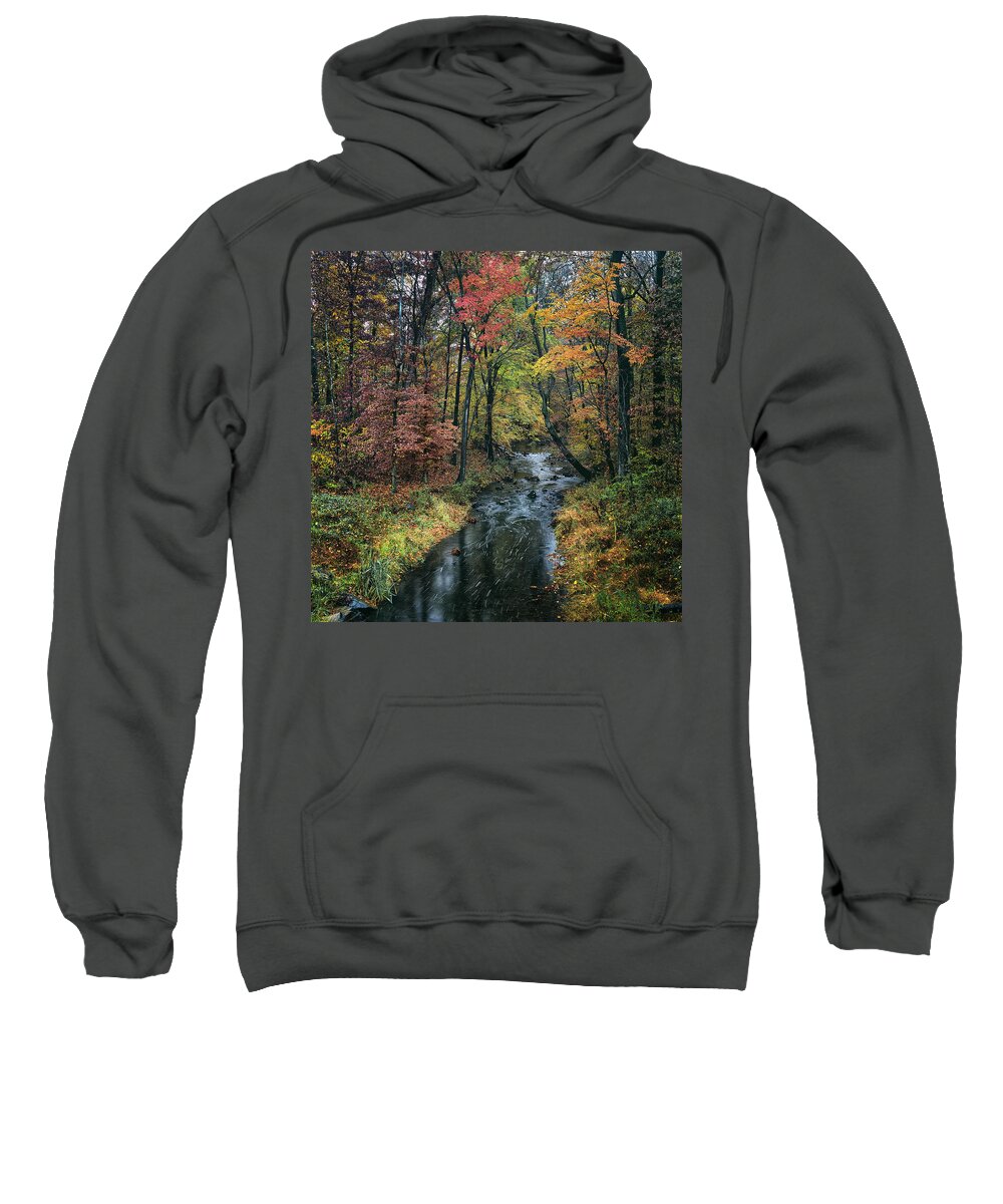 Savage Creek; Savage; Maryland; Autumn; Fall; Color; Creek; Stream; Travel; Places; Landscape Sweatshirt featuring the photograph Savage Creek by Robert Fawcett