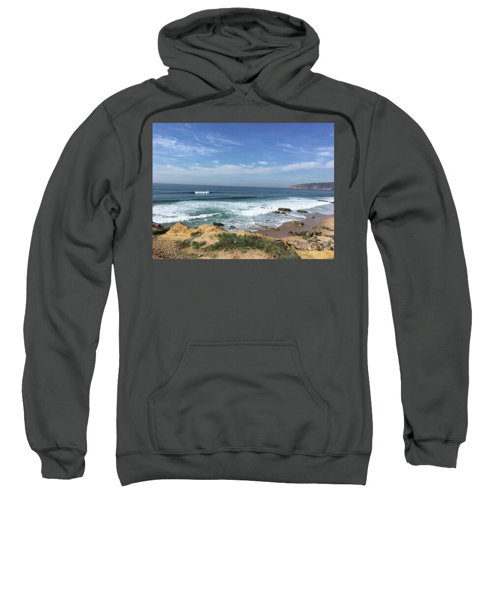 Seascape Sweatshirt featuring the photograph Seascape - Portugal #1 by Susan Grunin