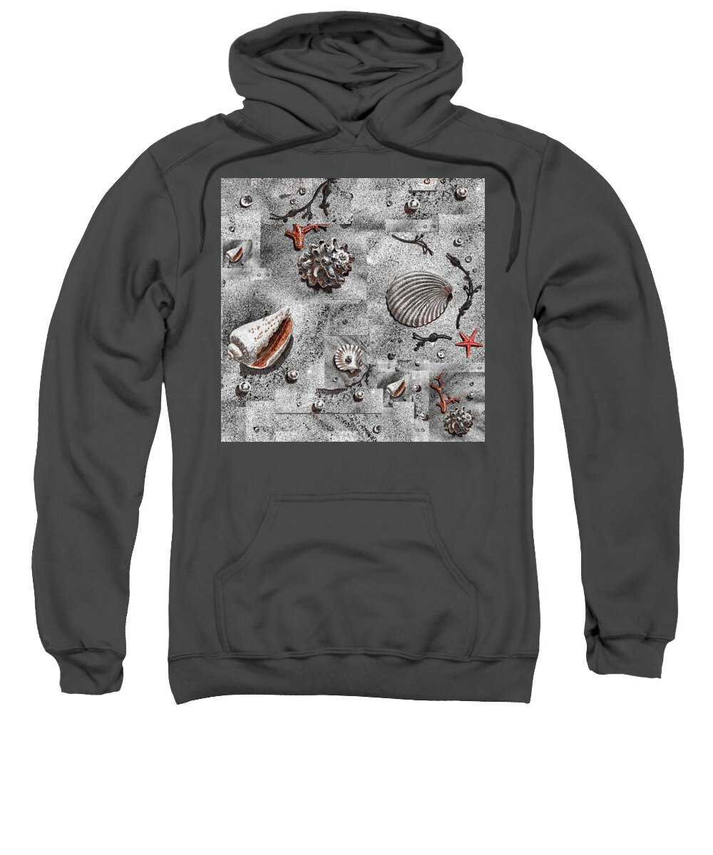 Png Sweatshirt featuring the painting Seashells Collage Of Any Color by Irina Sztukowski
