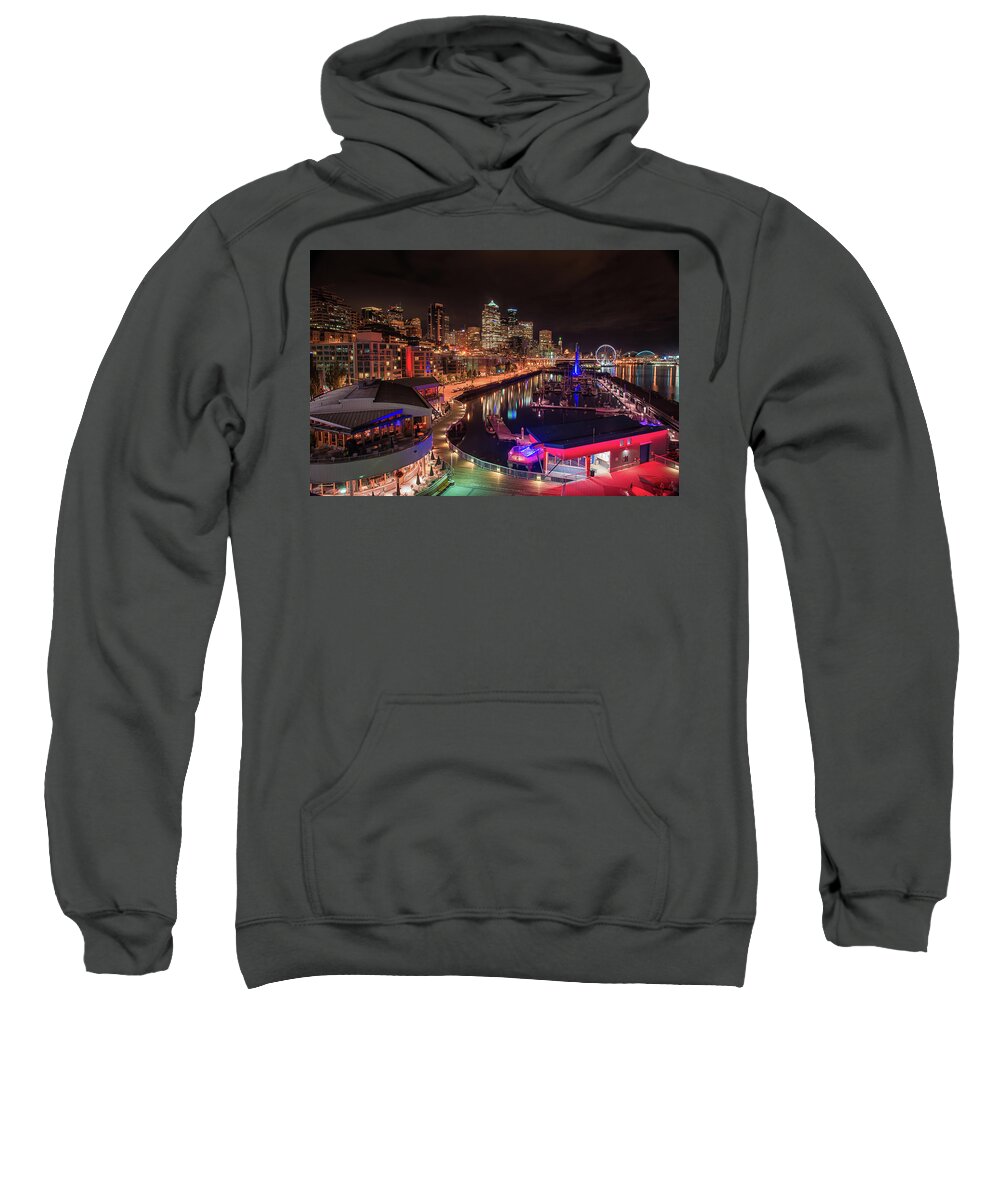 Seattle Sweatshirt featuring the photograph Seattle Nights by Raf Winterpacht