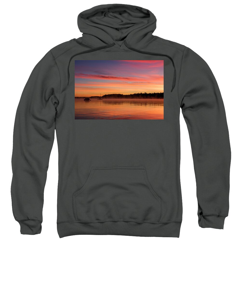 Maine Sweatshirt featuring the photograph Sebago Sunrise by Colin Chase