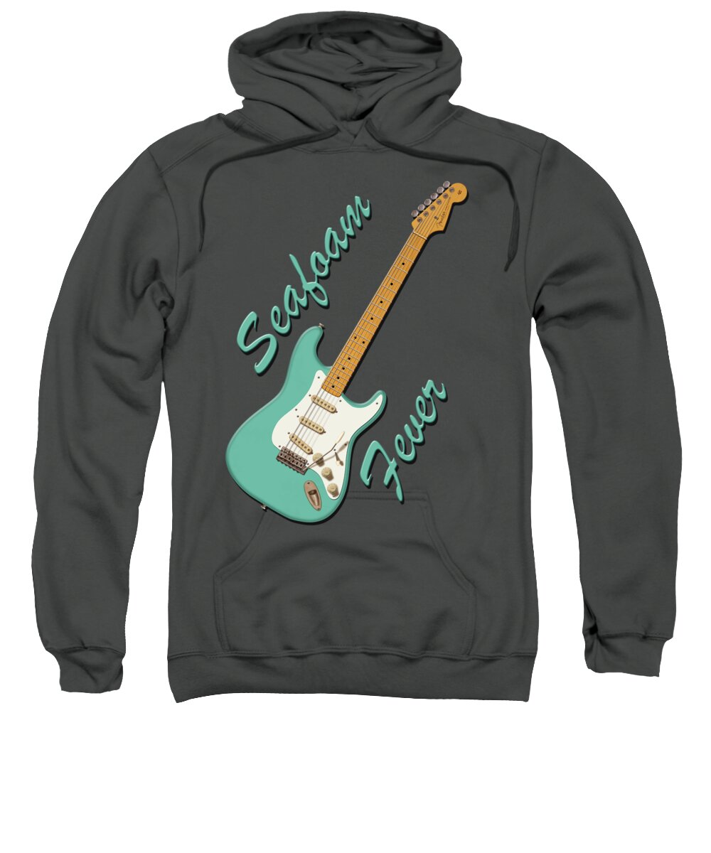 Stratocaster Sweatshirt featuring the digital art Seafoam Fever by WB Johnston
