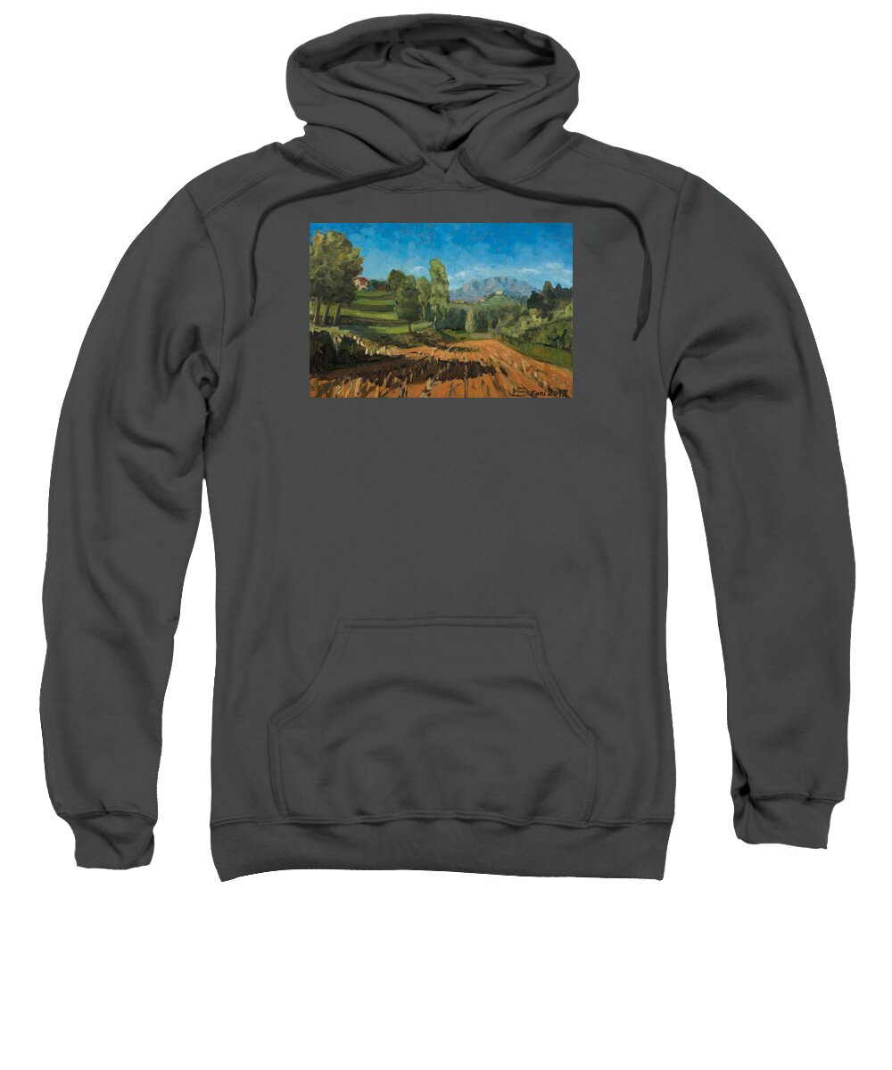 Landscape Sweatshirt featuring the painting September Plain Air by Marco Busoni