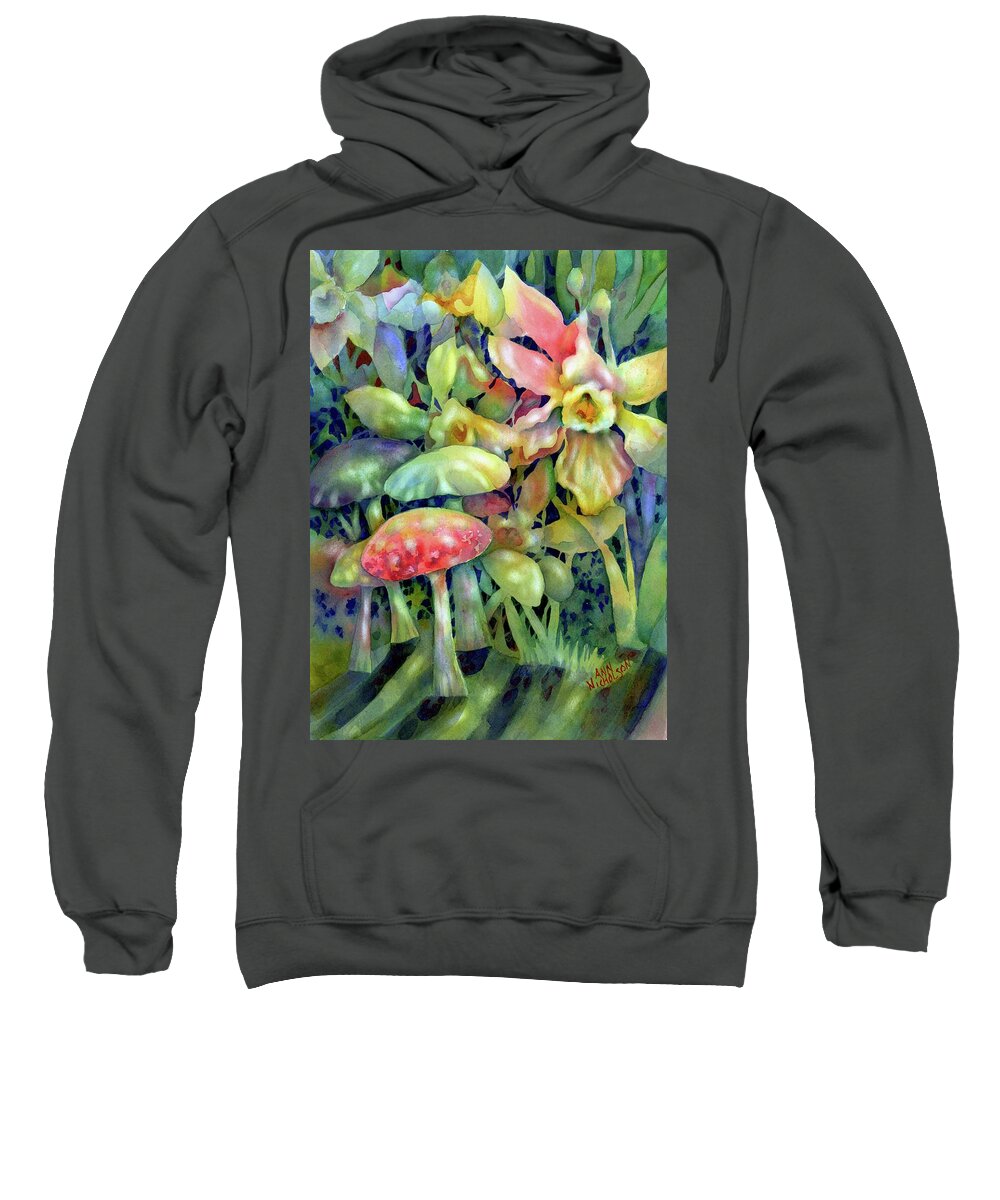 Watercolor Sweatshirt featuring the painting Shadowland by Ann Nicholson