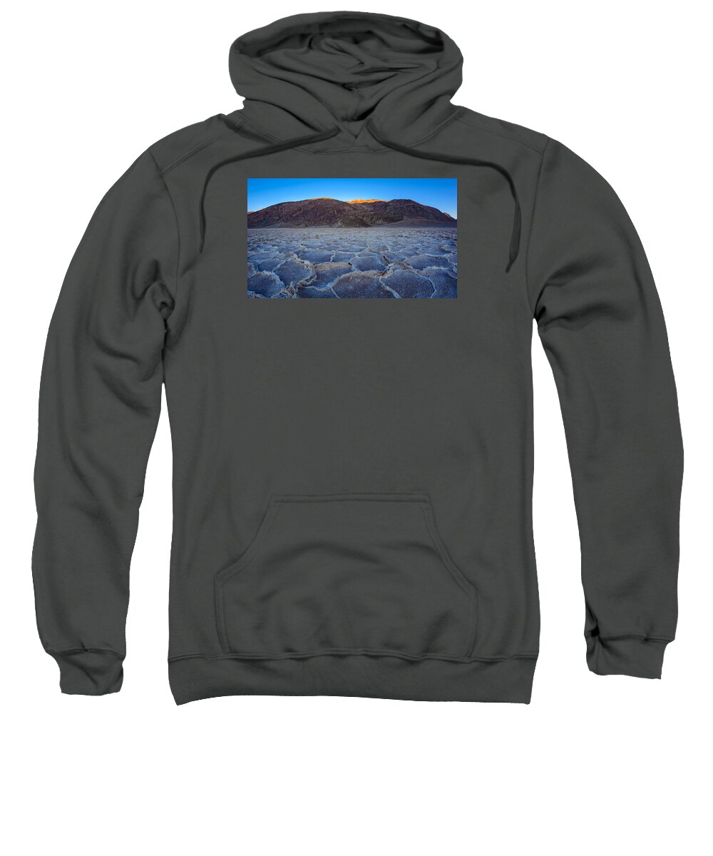 Badwater Sweatshirt featuring the photograph Shadows Fall Over Badwater by Mark Rogers