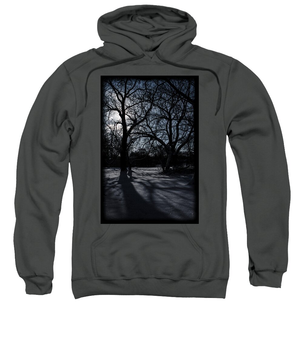 Winterpacht Sweatshirt featuring the photograph Shadows in January Snow by Miguel Winterpacht