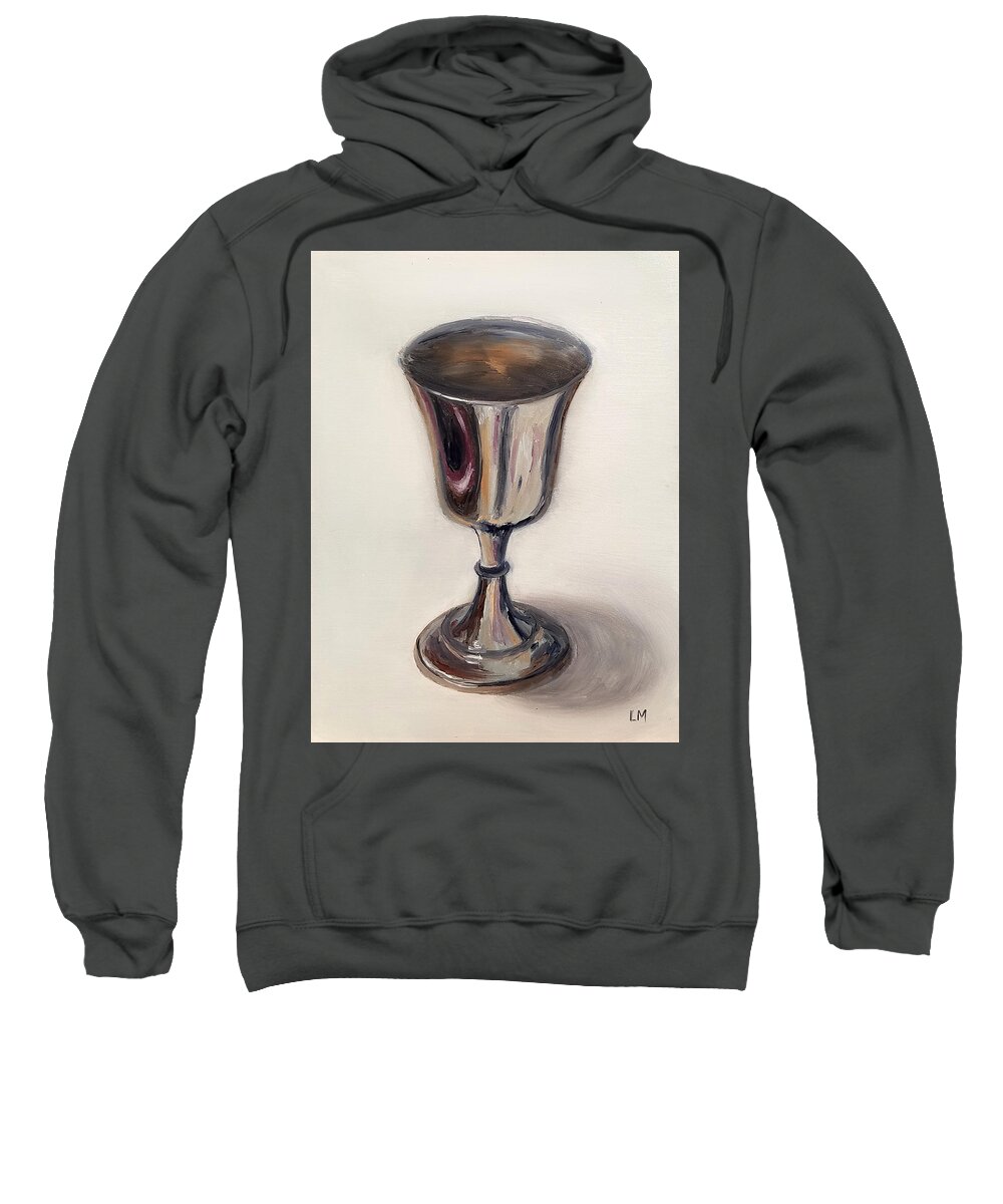 Oil Sweatshirt featuring the painting Silver Goblet by Linda Merchant