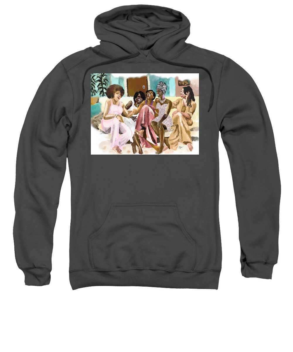 Women Sweatshirt featuring the drawing Sister Circle by Terri Meredith