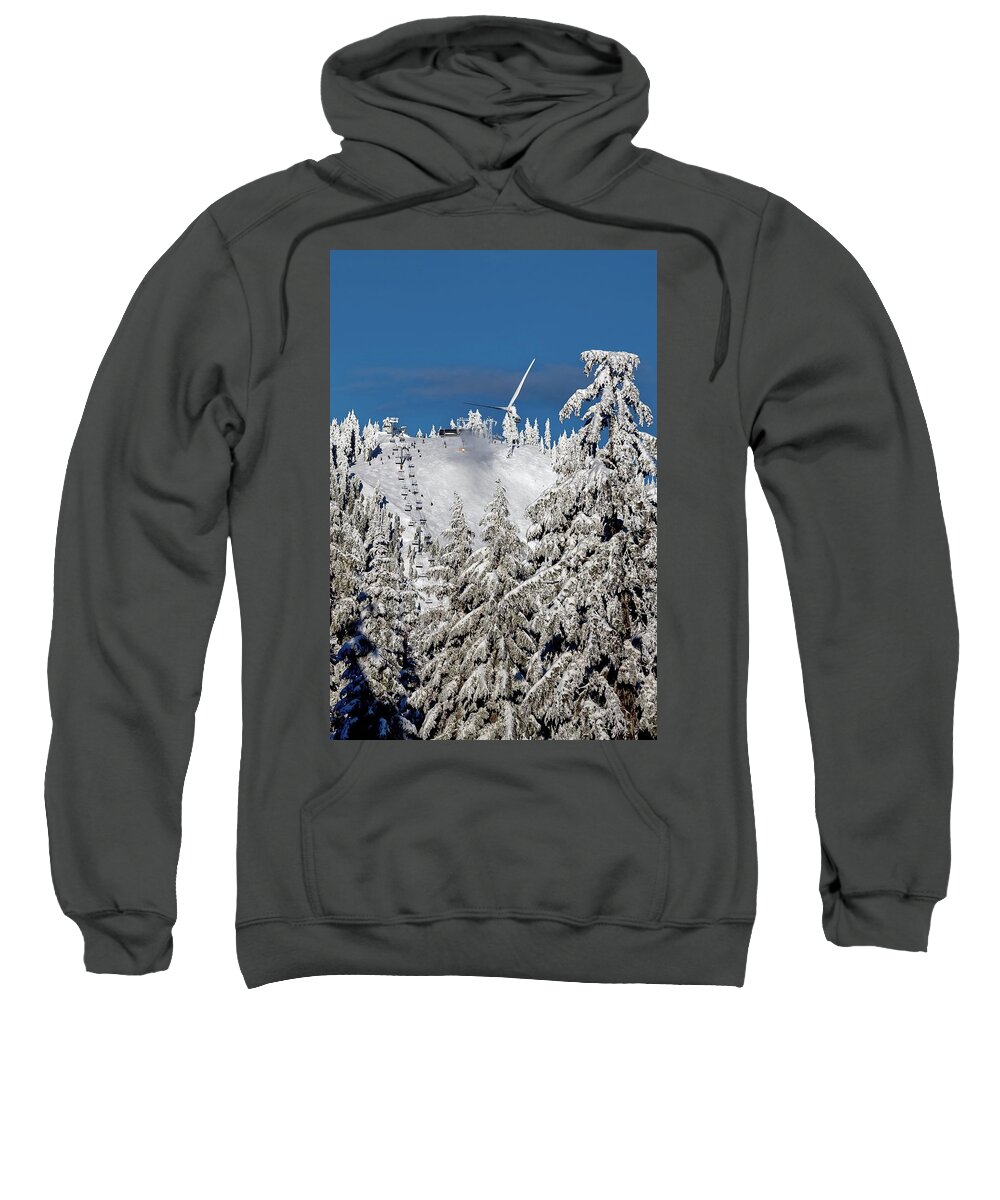 Alex Lyubar Sweatshirt featuring the photograph Ski season on Grouse Mountain by Alex Lyubar