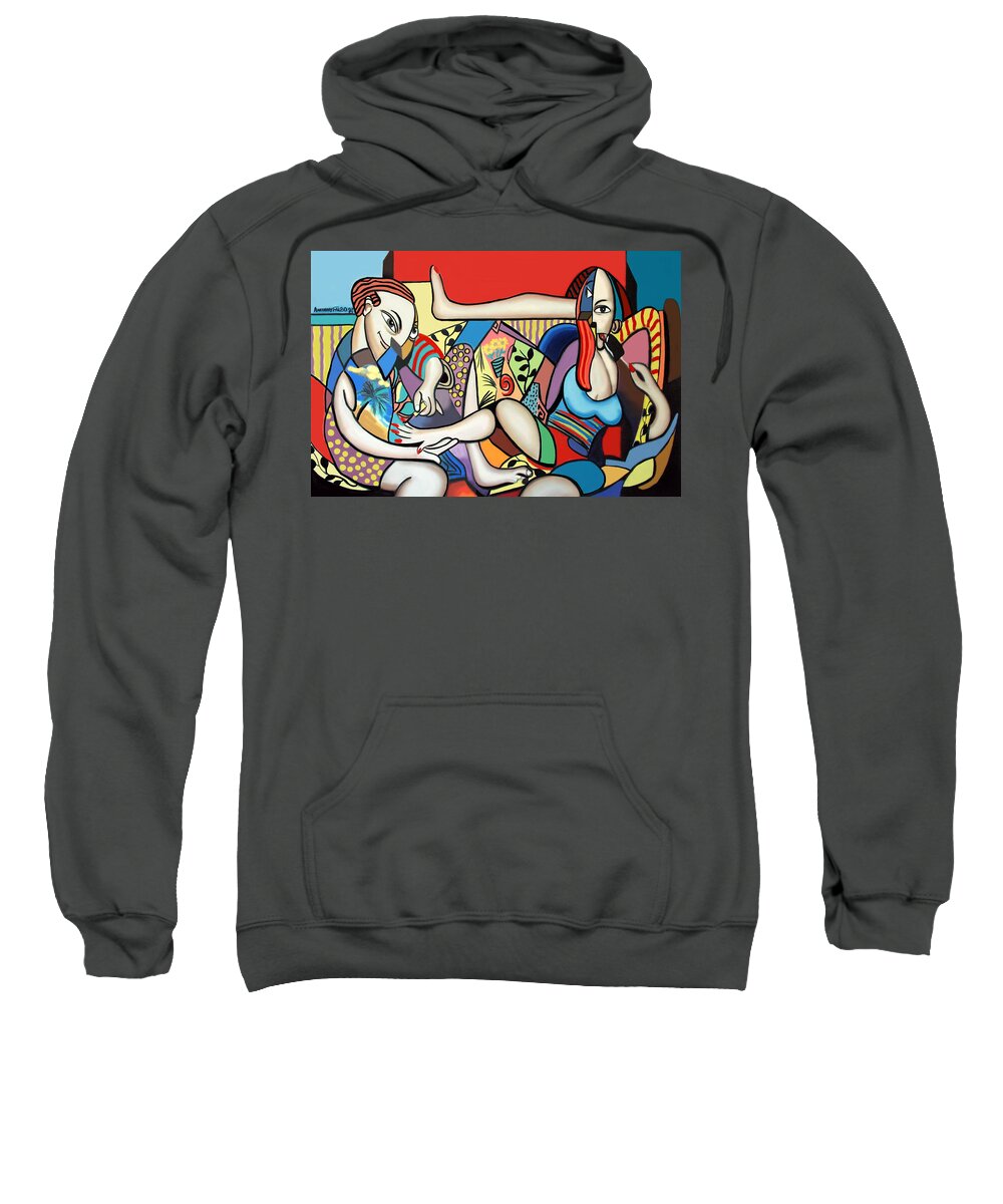 Slave Labor Framed Prints Sweatshirt featuring the painting Slave Labor by Anthony Falbo