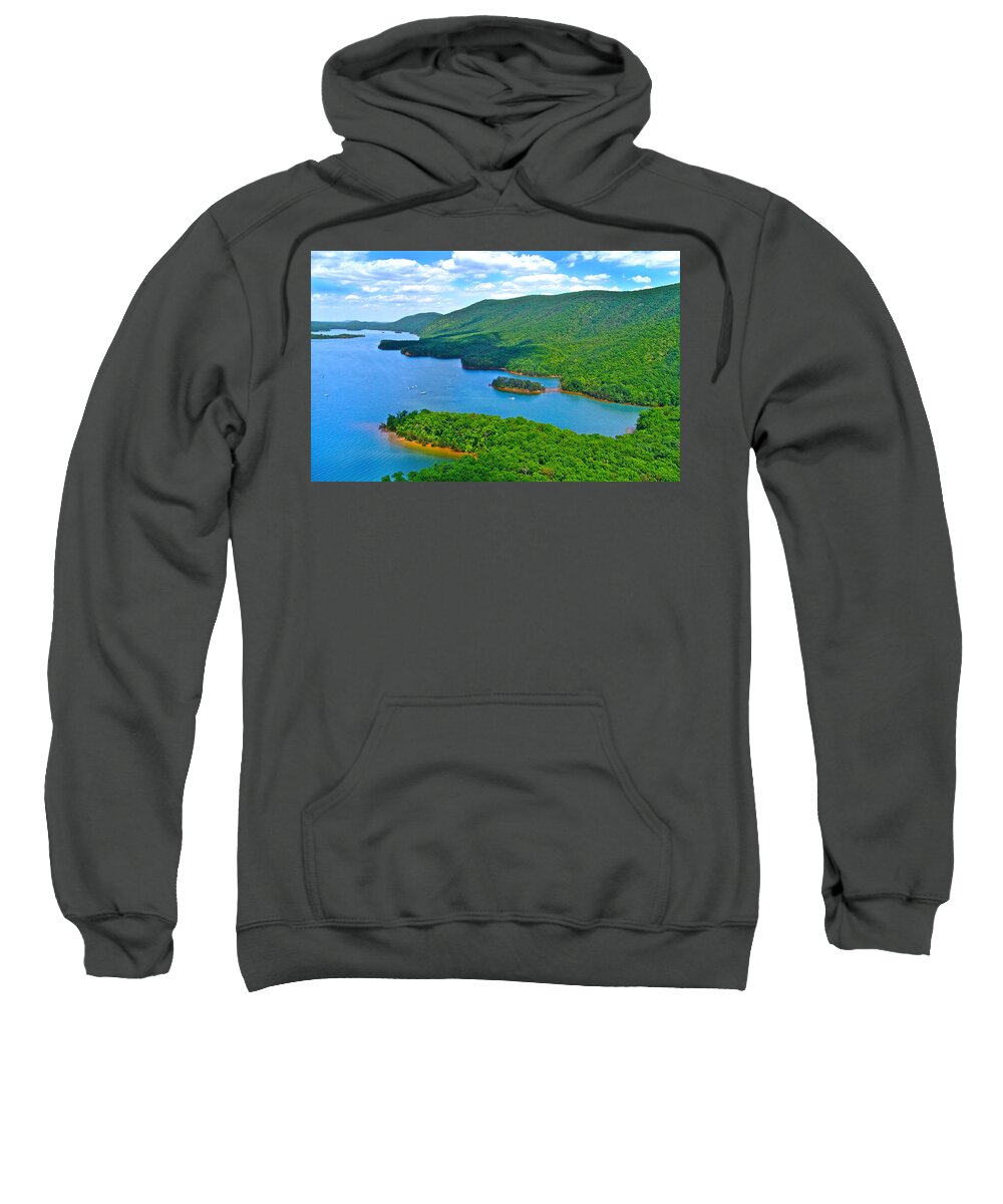 Smith Mountain Lake Sweatshirt featuring the photograph Smith Mountain Lake Poker Run by The James Roney Collection