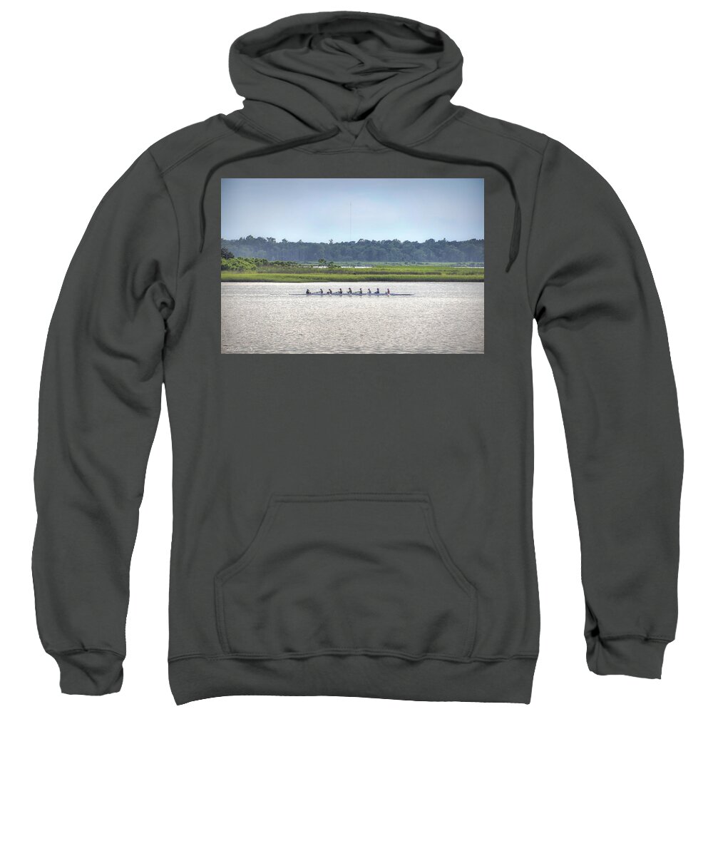 Sculling Sweatshirt featuring the photograph Smoke On The Water by Phil Mancuso