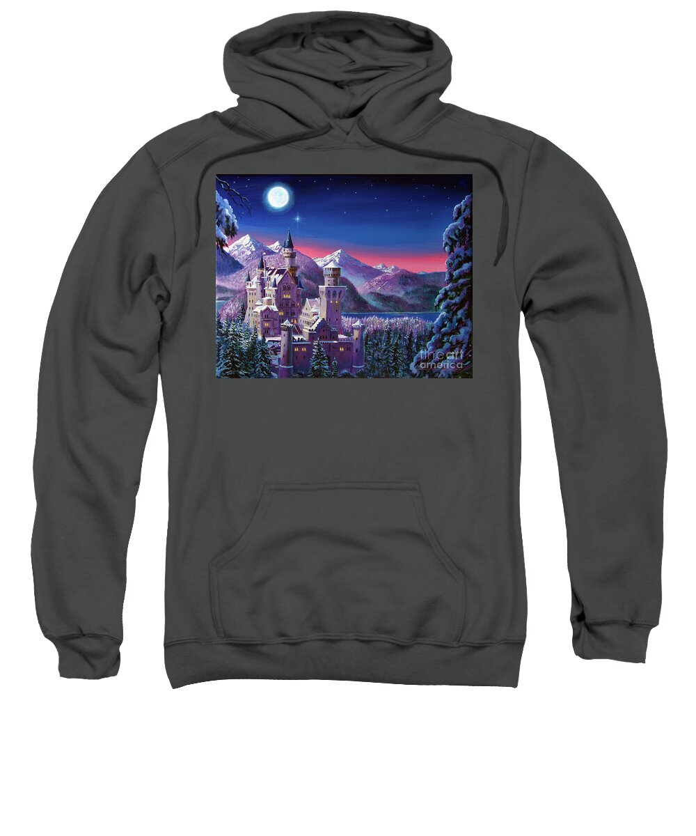 Snow Sweatshirt featuring the painting Snow Castle by David Lloyd Glover