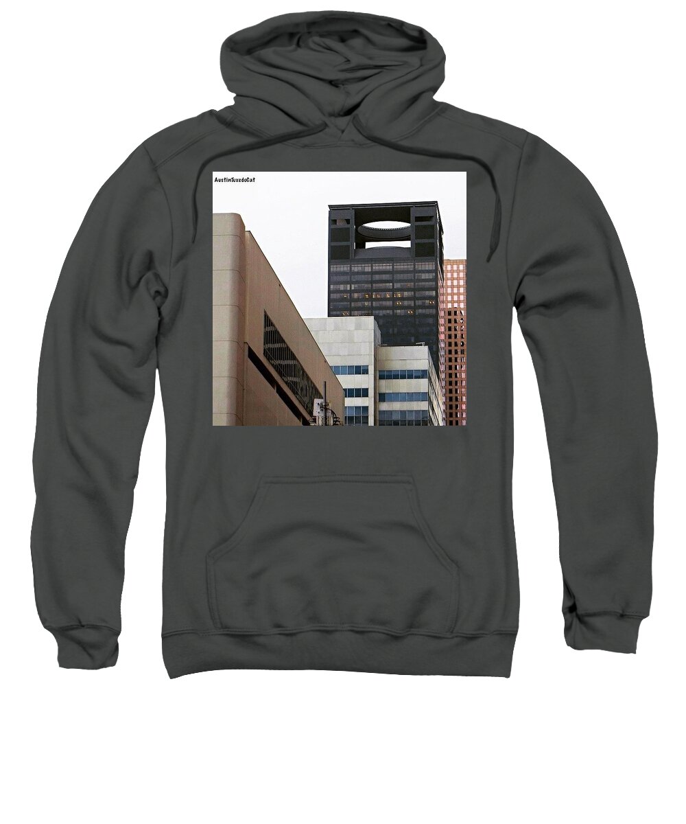Houston Sweatshirt featuring the photograph So Many #gloomy Days In Texas This by Austin Tuxedo Cat