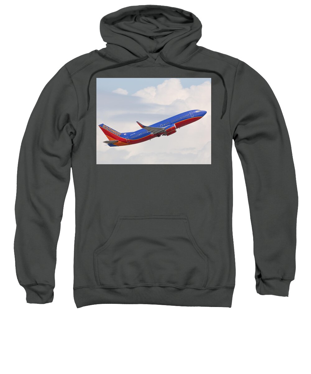 Southwest Sweatshirt featuring the photograph Southwest Jet by Dart Humeston