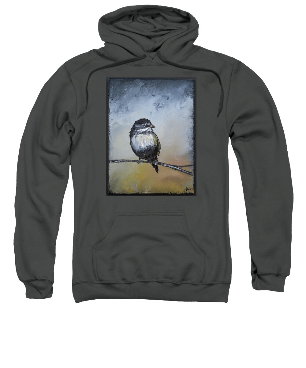 Birds Sweatshirt featuring the painting Sparrow by Carolyn Doe