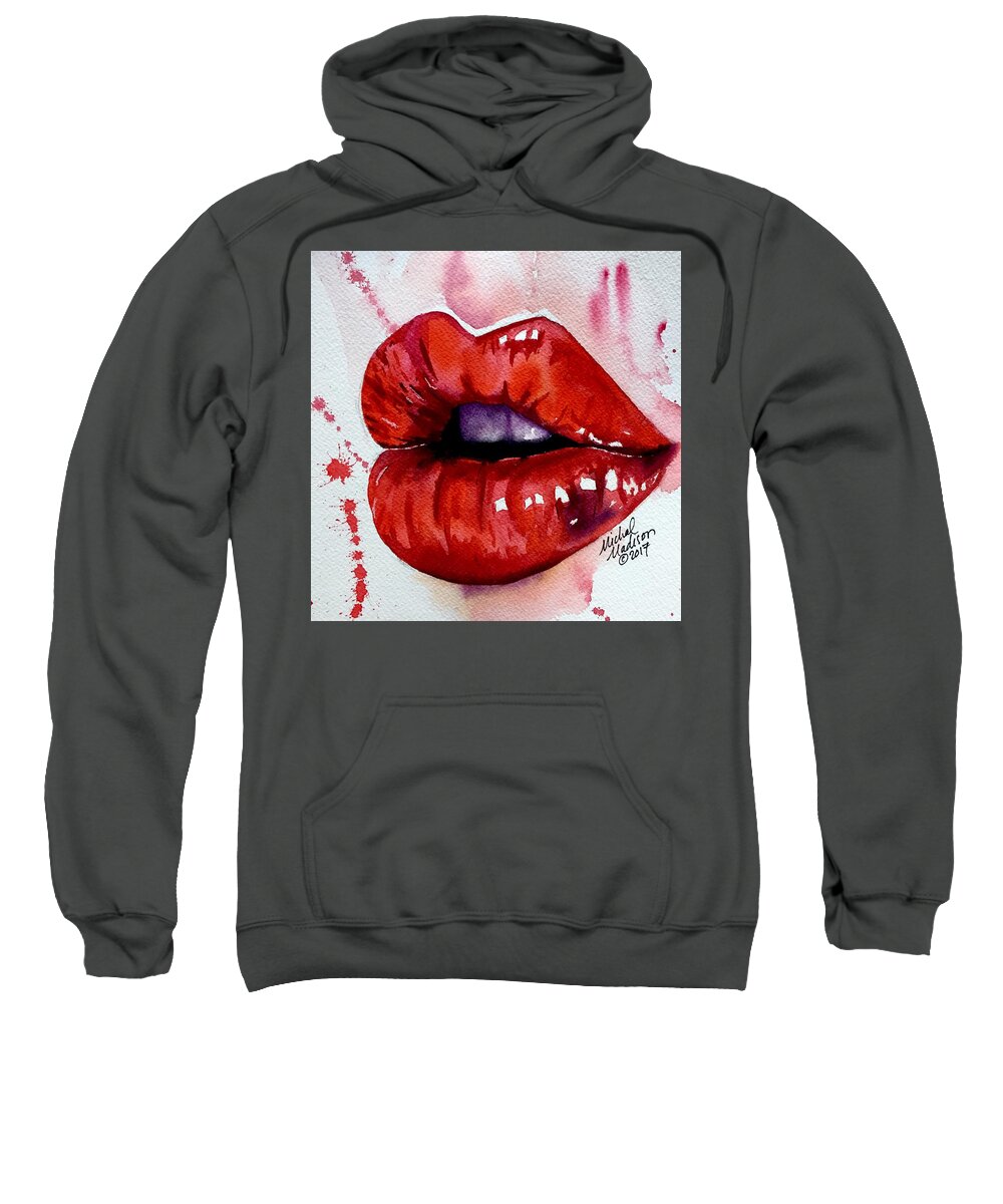 Lips Sweatshirt featuring the painting Speak Your Truth by Michal Madison
