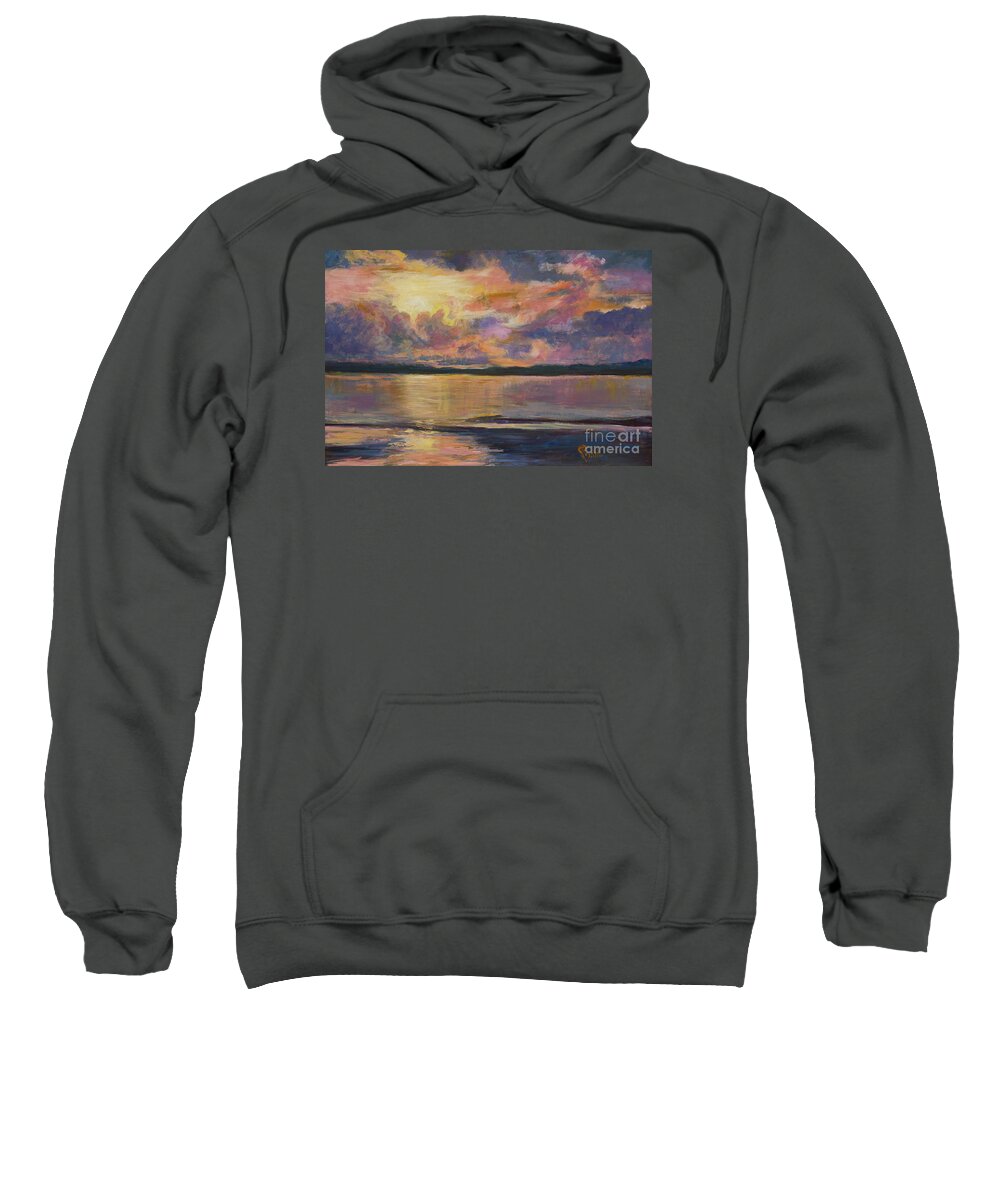 Sunset Sweatshirt featuring the painting Spectacular Sunset by B Rossitto