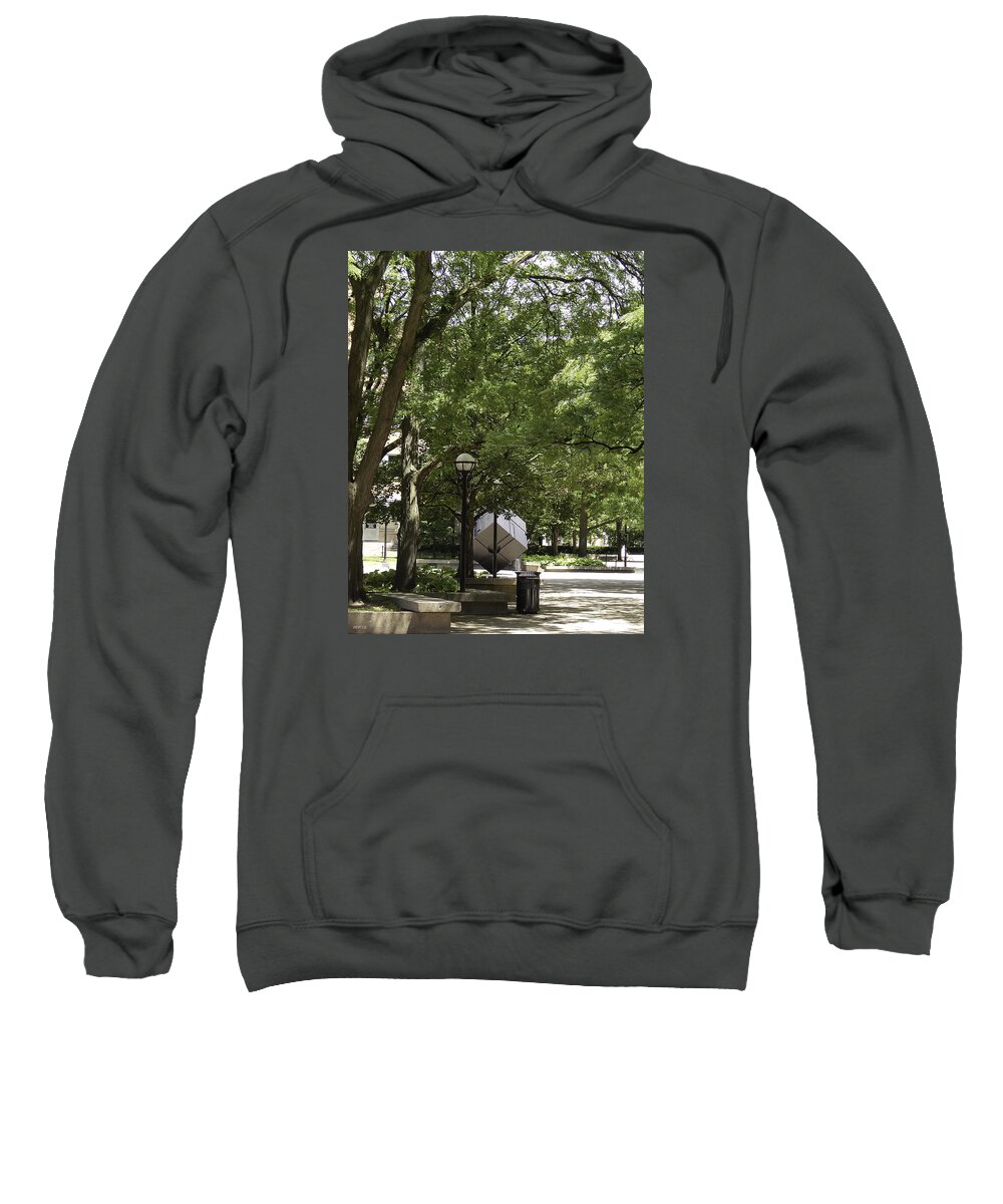 Ann Arbor Sweatshirt featuring the photograph Spinning Cube On Campus by Phil Perkins