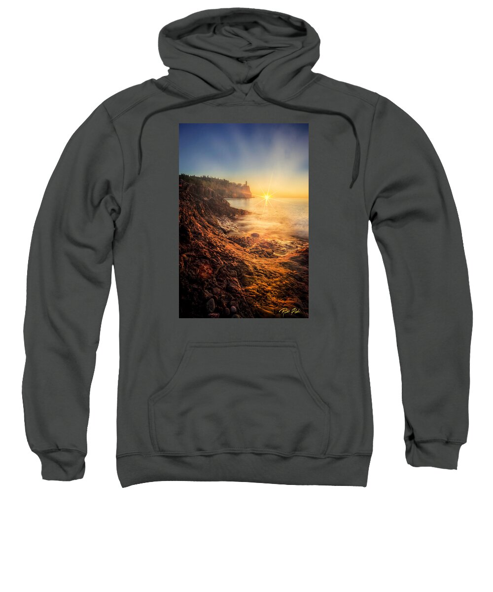 Natural Forms Sweatshirt featuring the photograph Split Rock Glory by Rikk Flohr