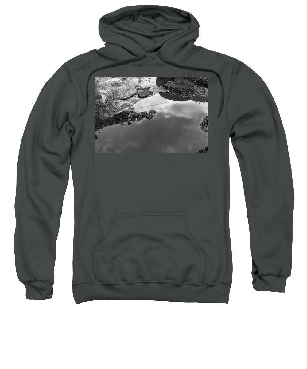 Rain Puddle Sweatshirt featuring the photograph Spring Clouds Puddle Reflection by John Williams