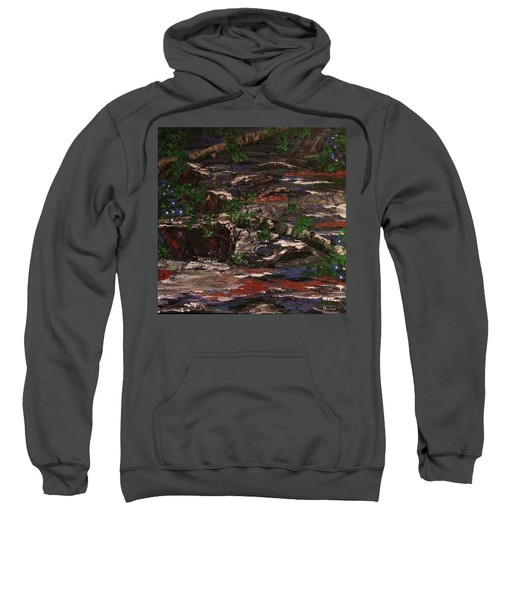 Creek Sweatshirt featuring the painting Spring run off Clear Creek by Marilyn Quigley